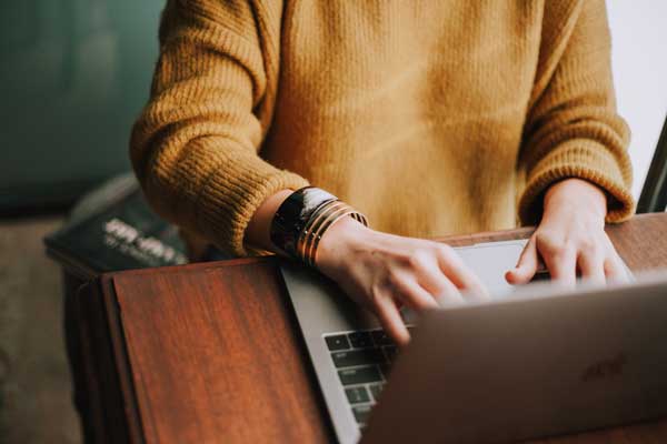 Person creating an online course